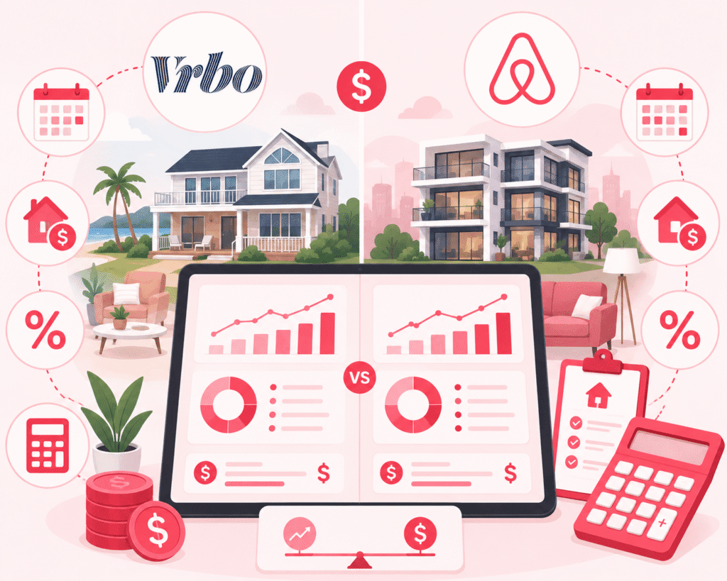 vrbo vs airbnb calculator comparing real net income from both platforms after fees occupancy and operating costs
